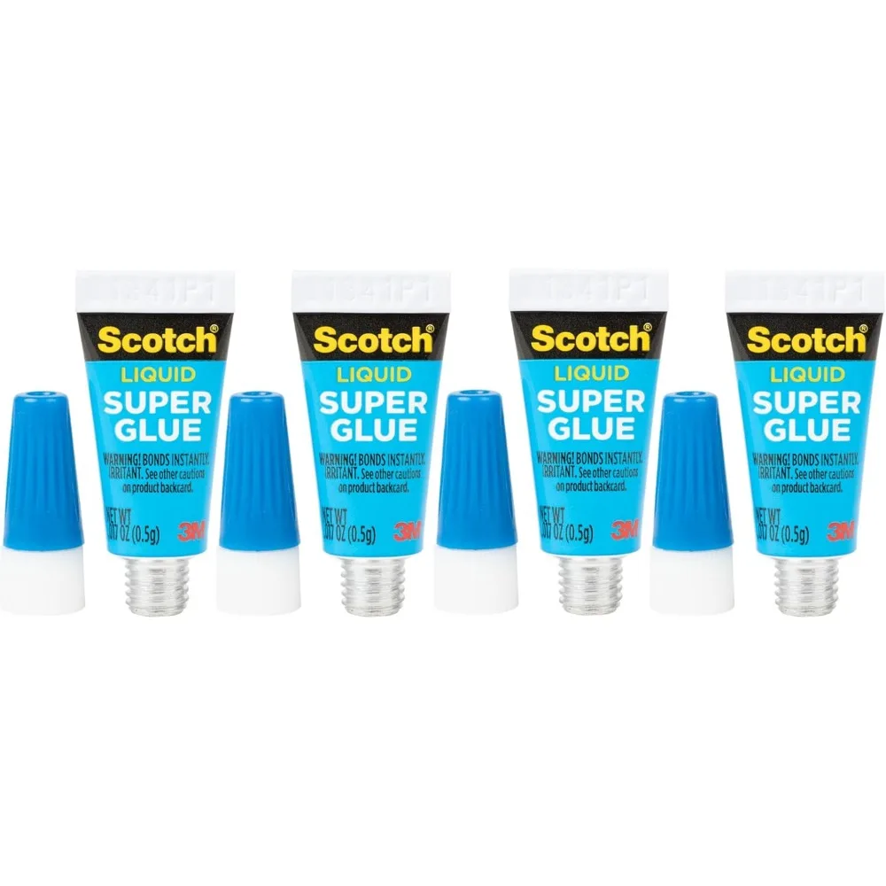 Super cola líquida de secagem rápida, tubos de uso único de 4 pacotes para reparos rápidos e ofícios