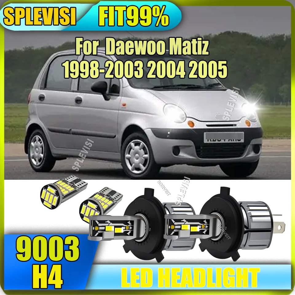 360 Degree Illumination 6000K Car H4 9003 LED Headlamp Conversion Kit For Daewoo Matiz 1998 1999 2000 2001 2002 2003 2004 2005