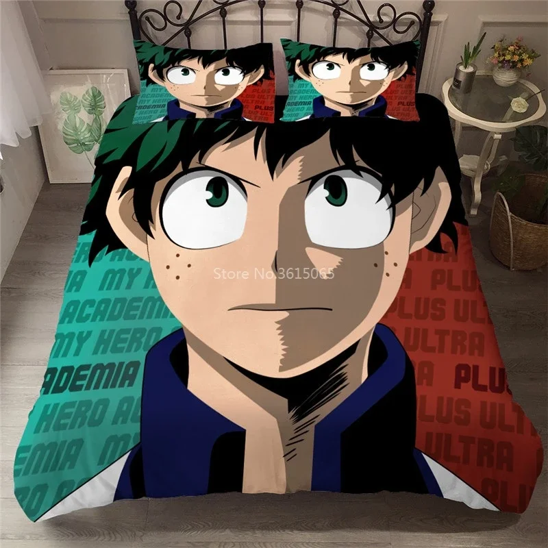 

My Hero Academia 3d Bedding Set Todoroki Shoto Character Pattern Duvet Cover Set Boys Girl Comforter Cover Set for Bedroom Decor