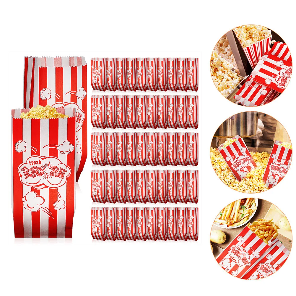 

50 Pcs Popcorn Boxes Packaging Bag French Fries Cup Party Snack Bucket Wrapping