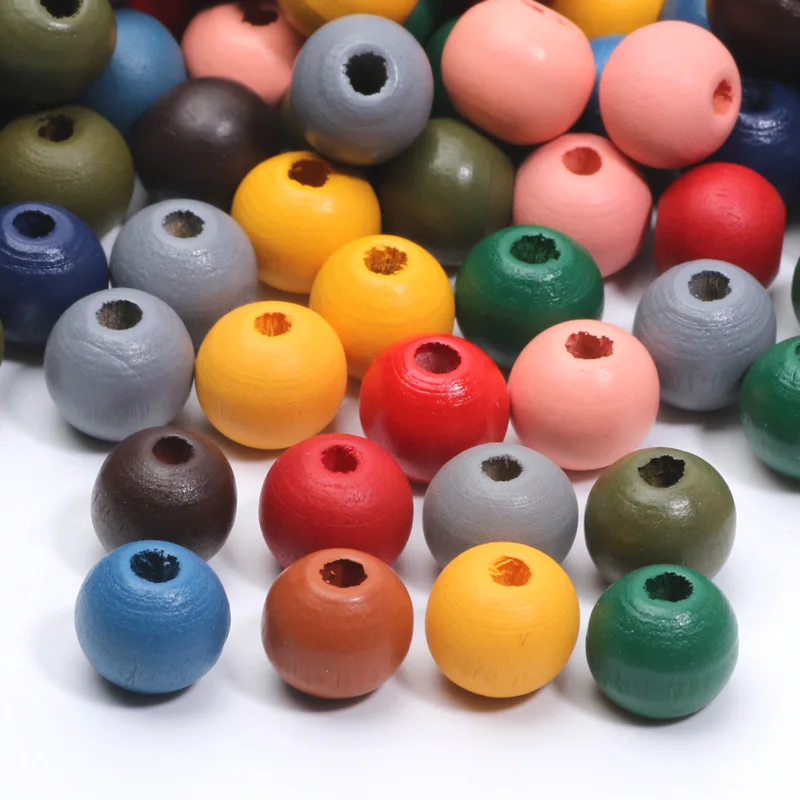 NEW Dark Solid Color Round Balls Spacer Necklaces Bracelets Wood Beads 8/10/12mm Wooden Beads For Jewelry Making DIY Accessories