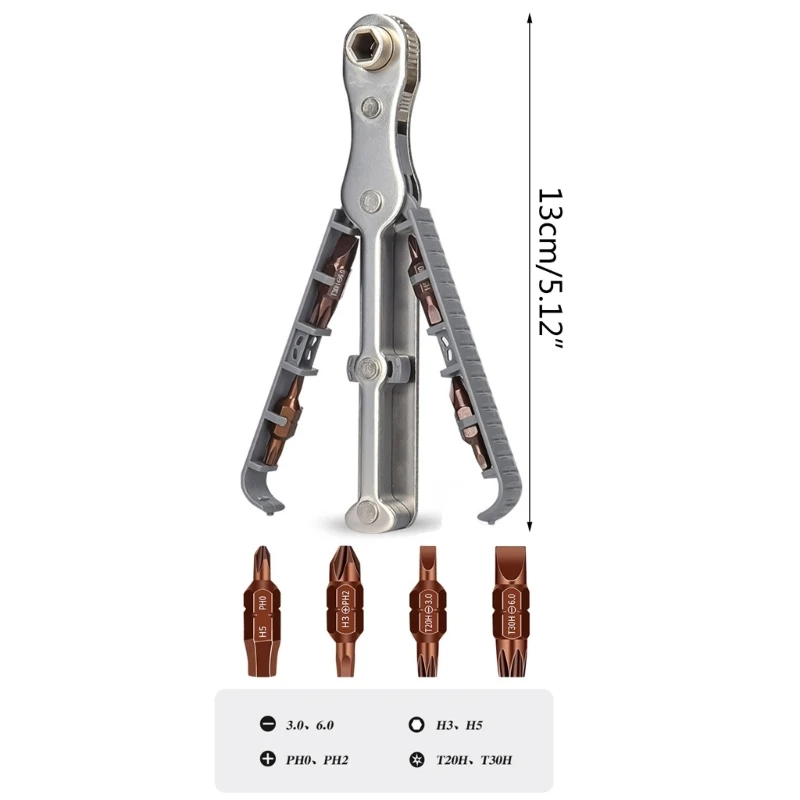 Set Obeng Ratcheting Mini Obeng Sudut Kanan Obeng 1/4 Inci Dropship