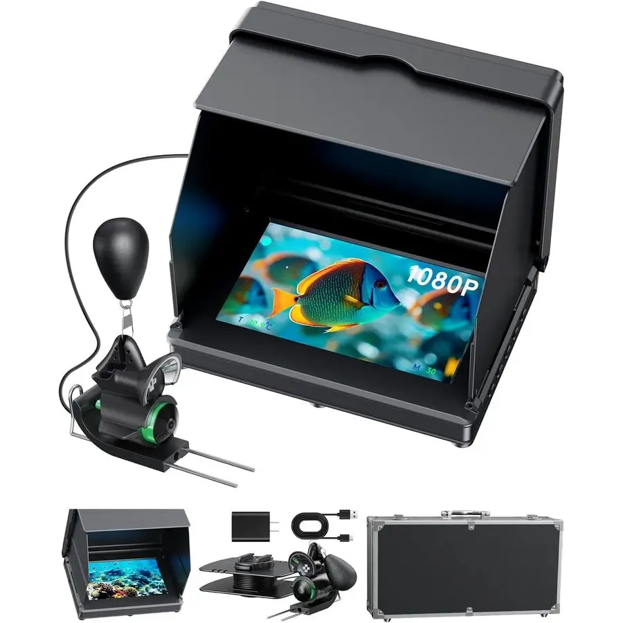 

Underwater Fishing Camera,Fishing Camera Ice Fish find 5nch Hd LCD Display Underwater W 10000mah LiBattery,100ft Cable and 4pcs