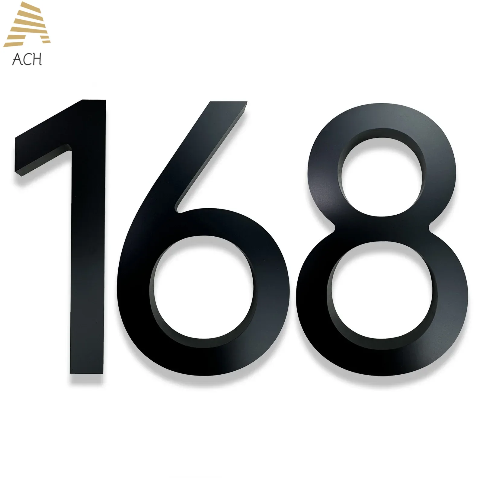 12 Inch 30cm Black Floating House Number Modern Outdoor Waterproof Anti-Rust Address Sign for Mailbox Gate Garage Apartment