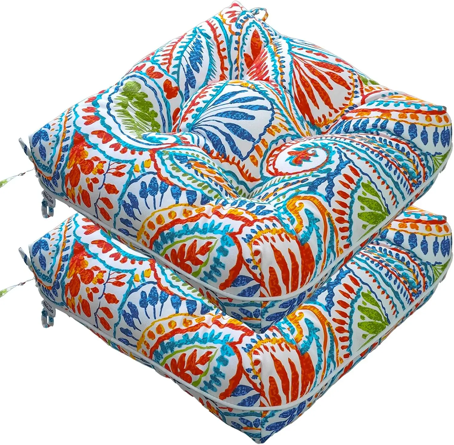 

Комплект из 2 подушек для уличных стульев, 19x19 дюймов, с завязками, для садовой мебели - удобные и долговечные