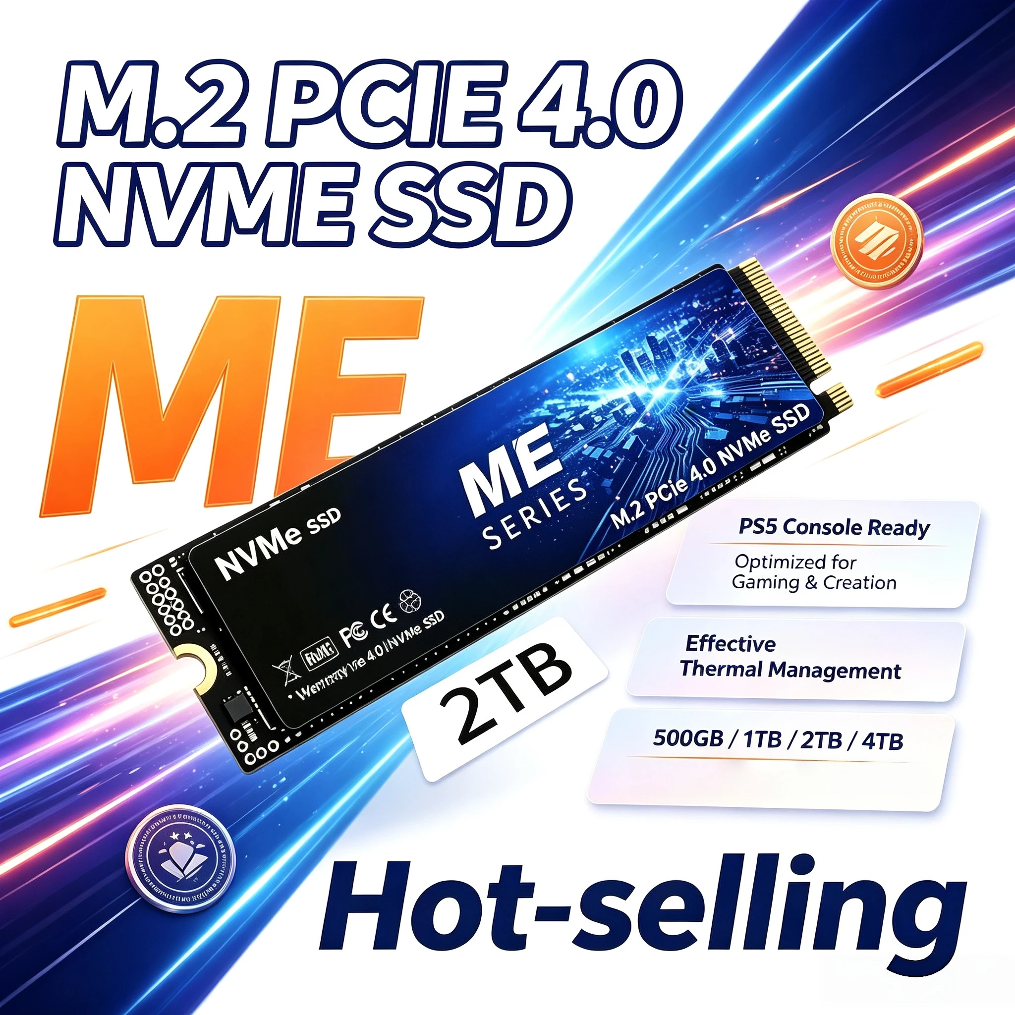 ME Series 4TB PCIe 40 NVMe M2 SSD 7300MBs Read Max Capacity Upgrade for PS5 Gaming Laptop Desktop