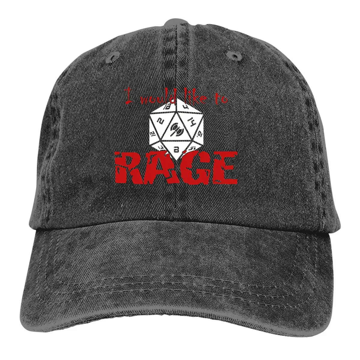 Pure Color Cowboy Hats I Would Like To RAGE Women's Hat Sun Visor Baseball Caps DnD Game Peaked Trucker Dad Hat