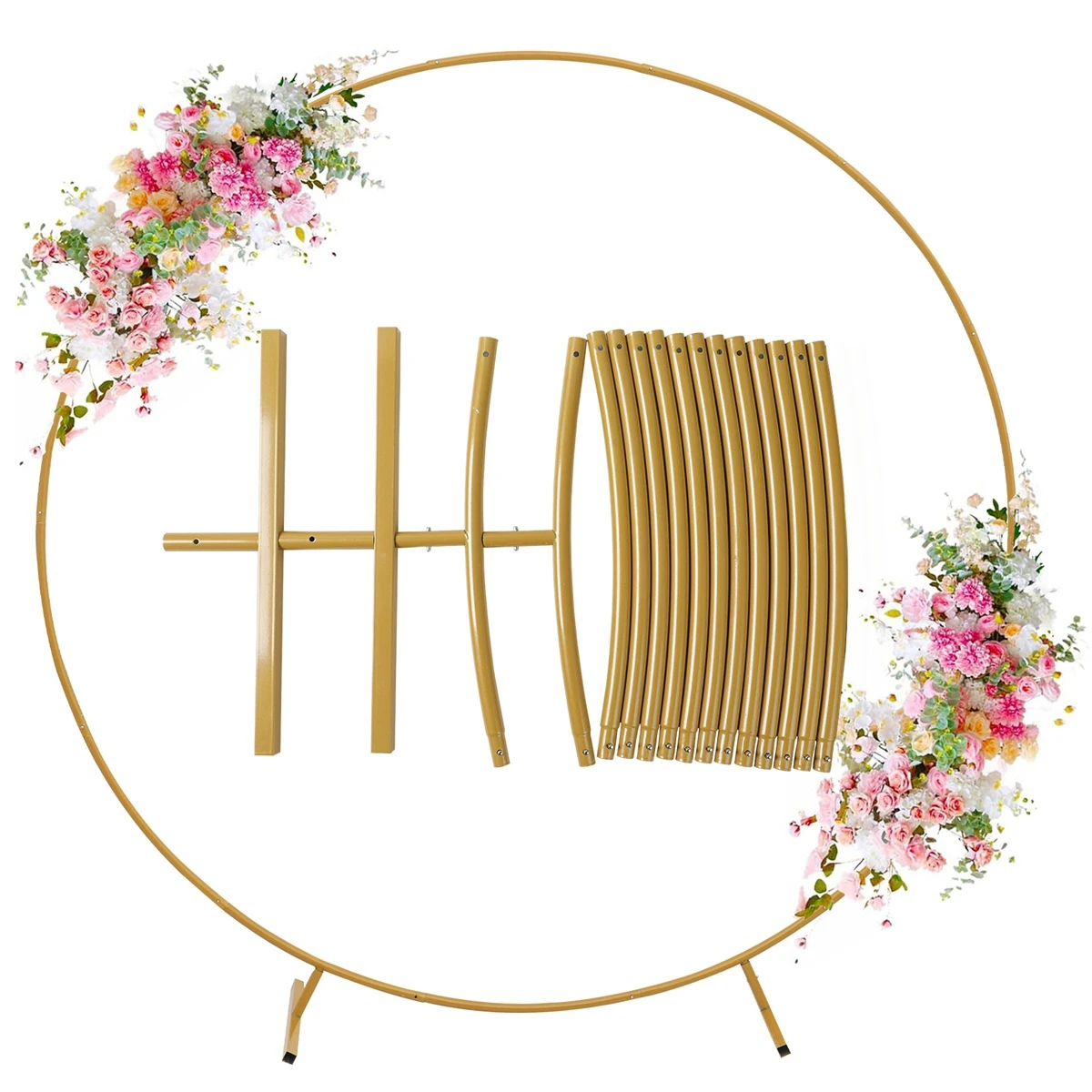 Metal Circle Stand Wedding Arche Round Balloon Arch Flower Gold Background Arch DIY Frame Birthday Party Baby Shower Decor