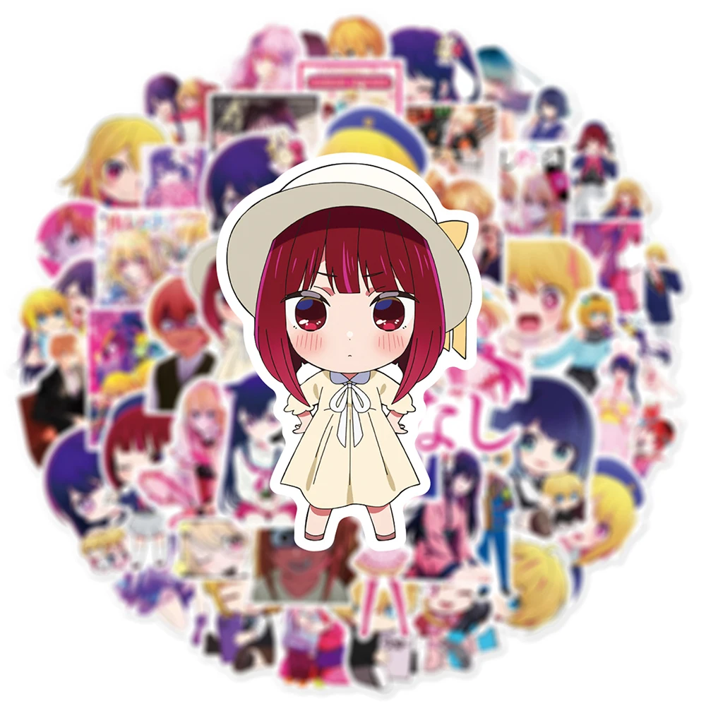 Anime OSHI NO KO Adesivos para Crianças, Kawaii Girl Hoshino Ai, Decalque dos desenhos animados, Mala, Garrafa de Água, Decoração Bonito, Brinquedo