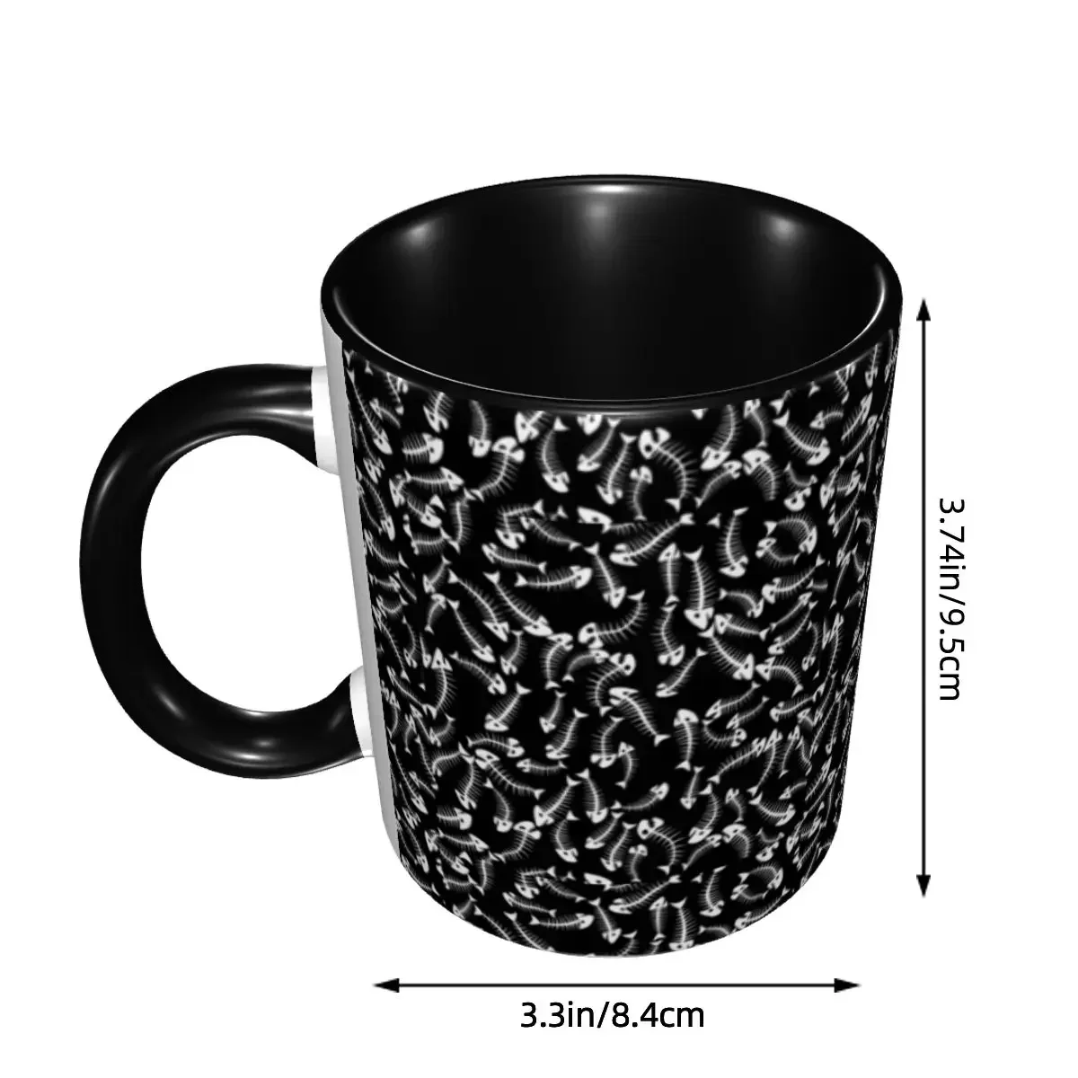 DIY Hunter Fish Ceramic Mugs Personalized Fishbone Coffee Cup Creative Present