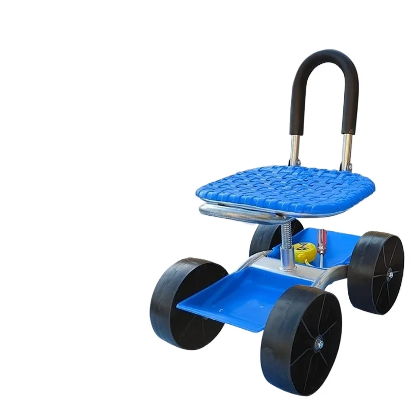 مقعد مزرعة متعدد الوظائف، عربة تشذيب محمولة، ارتفاع قابل للتعديل، مقعد ميداني للبستنة 360 درجة °   مقعد زراعي قابل للدوران