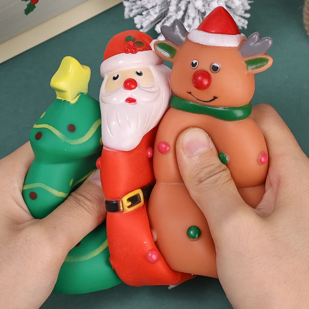 Christmas Squeeze Sound Toy Cartoon Christmas Tree Elk Scream Toy Pet Dog Molt Sound Decompression Interactive Toys