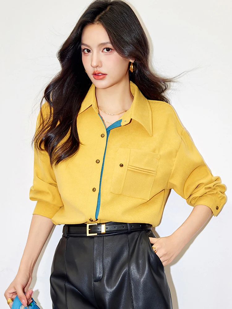 2024 New Spring and Autumn Fashionable Temperament Shirt Women's Casual Versatile Commuter Style Long Sleeved Shirt