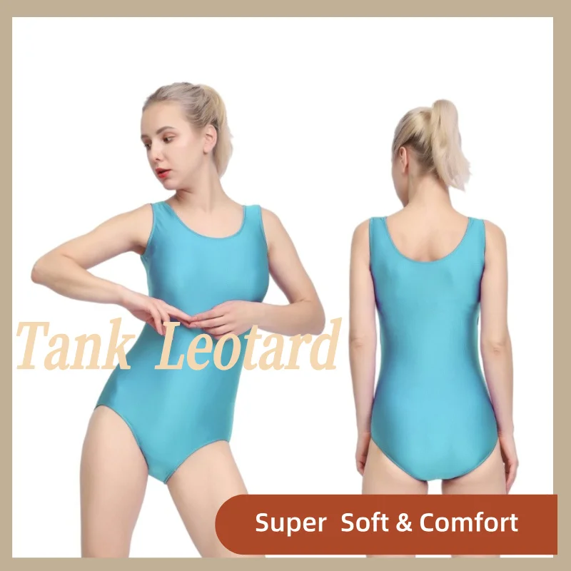 

Adult Sleeveless Tank Top Women's Dance Leotard Artistic Gymnastics Bodysuit Yoga Ballerina Swimwear Costumes