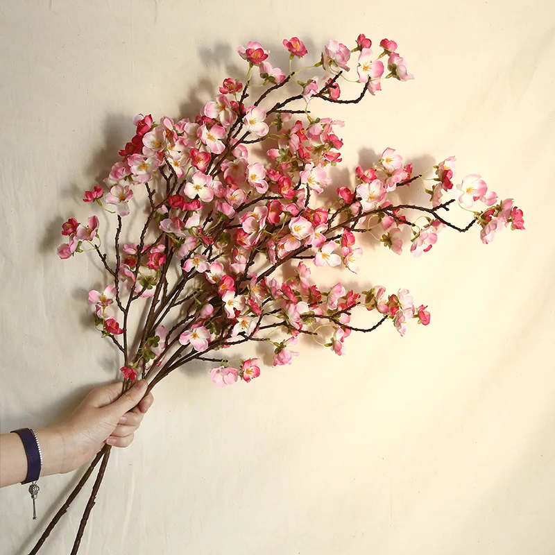 97cm Large Artificial Plum Blossom Peach Blossom New Year Simulation Flower Family Decoration Wedding Flower Wall Fake Flower