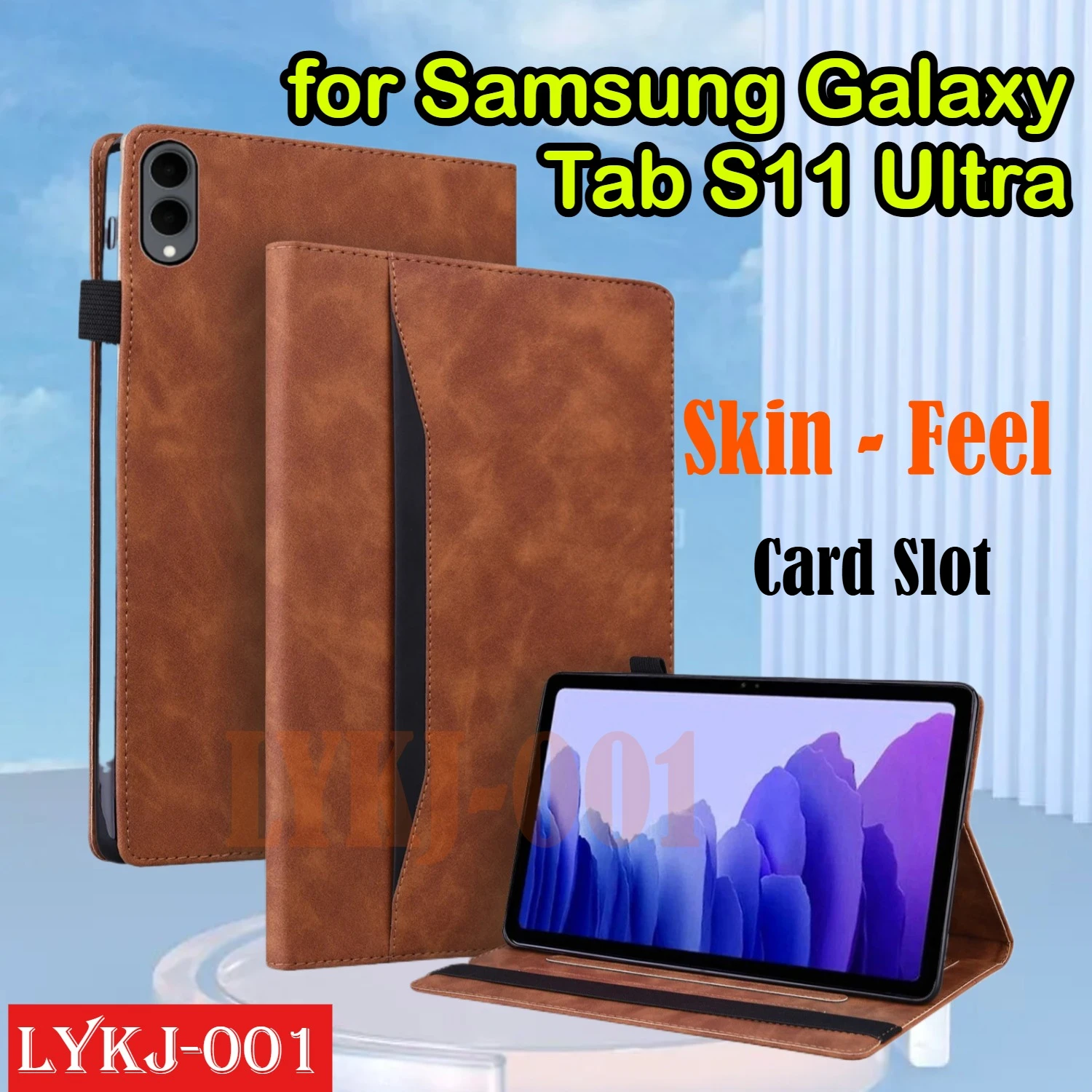 

Чехол для планшета из искусственной кожи для Samsung Galaxy Tab S11 Ultra SM-X930 X936 S10 Lite FE Plus 13,1 2025 14,6 дюйма с подставкой для карт