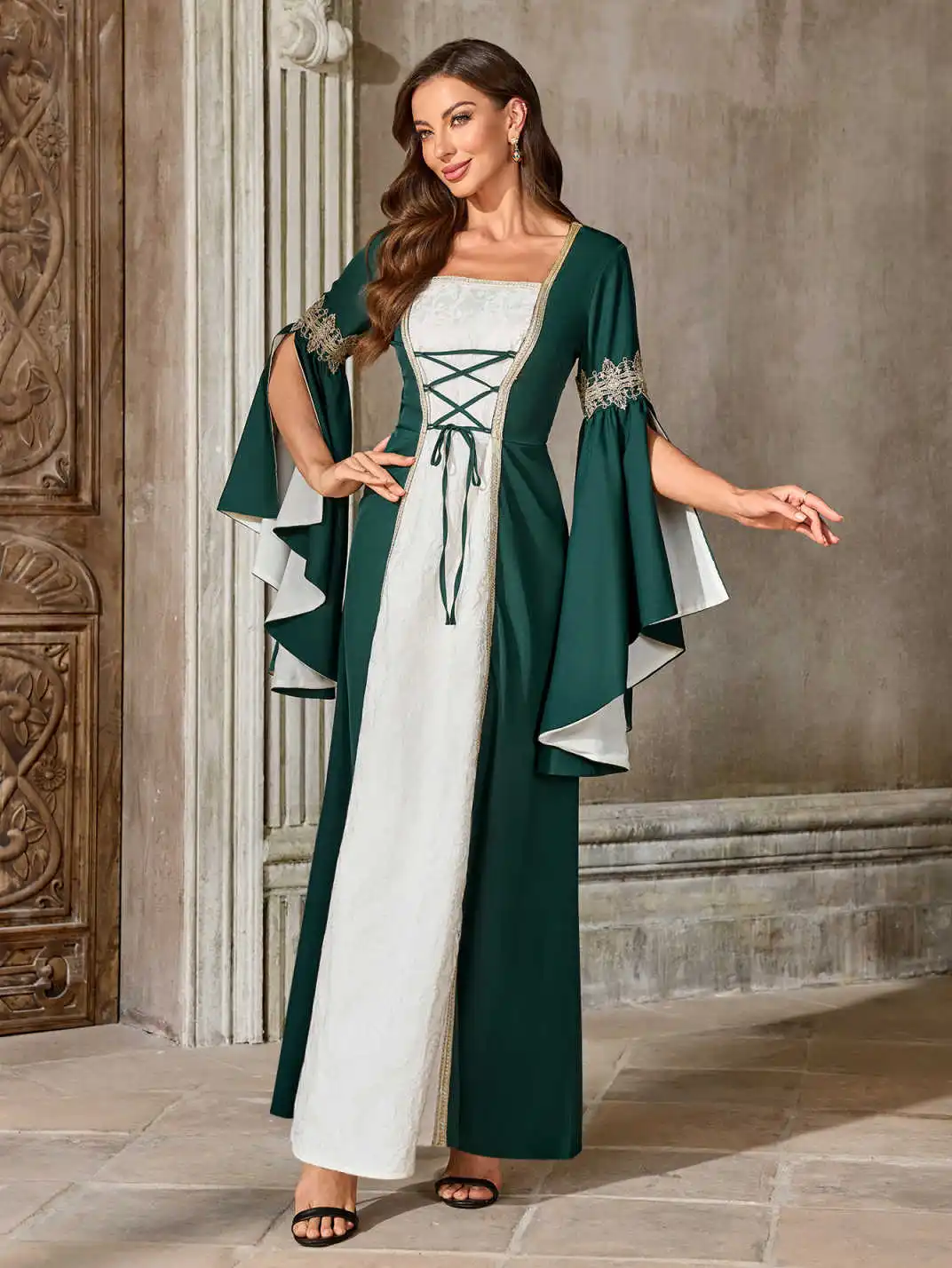 عصر النهضة زي المرأة فستان القرون الوسطى القراصنة الأيرلندية رن فاير فساتين الهالوين الفيكتورية #6