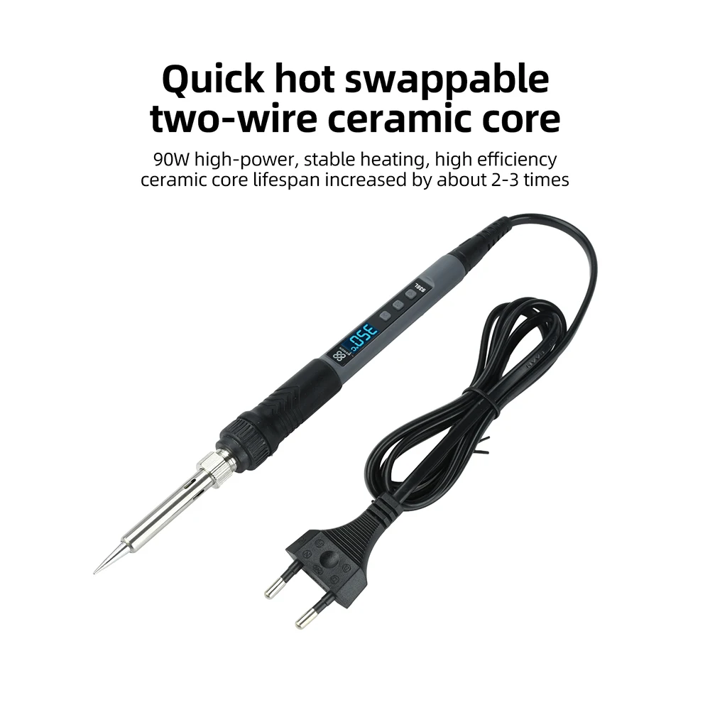936L 90W Portable LCD Digital Display Soldering Iron EU Plug AC 230V Adjustable Temperature Electronic Welding Repair Tools