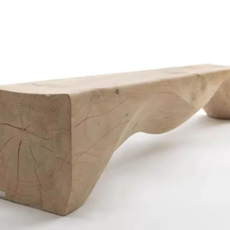

Personalized and creative solid wood home bench, designer art clothing store log display stool, bed and breakfast shoe changing