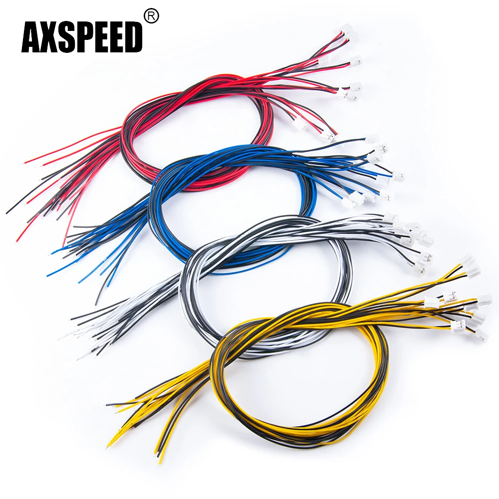 

AXSPEED 10 шт. 2,0PH комплект ламп, удлинительный клеммный кабель для Tamiya R620 1/14, радиоуправляемый тягач, детали для обновления автомобиля, аксессуары