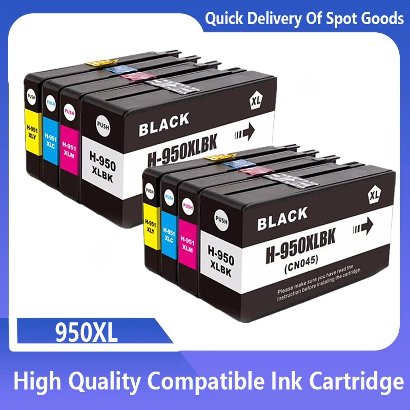 Cartucho de tinta compatível para impressora HP Officejet Pro, 951 XL, 950XL, 951XL, 8100, 8600, 251dw, 276dw, 8630, 8650, 8625