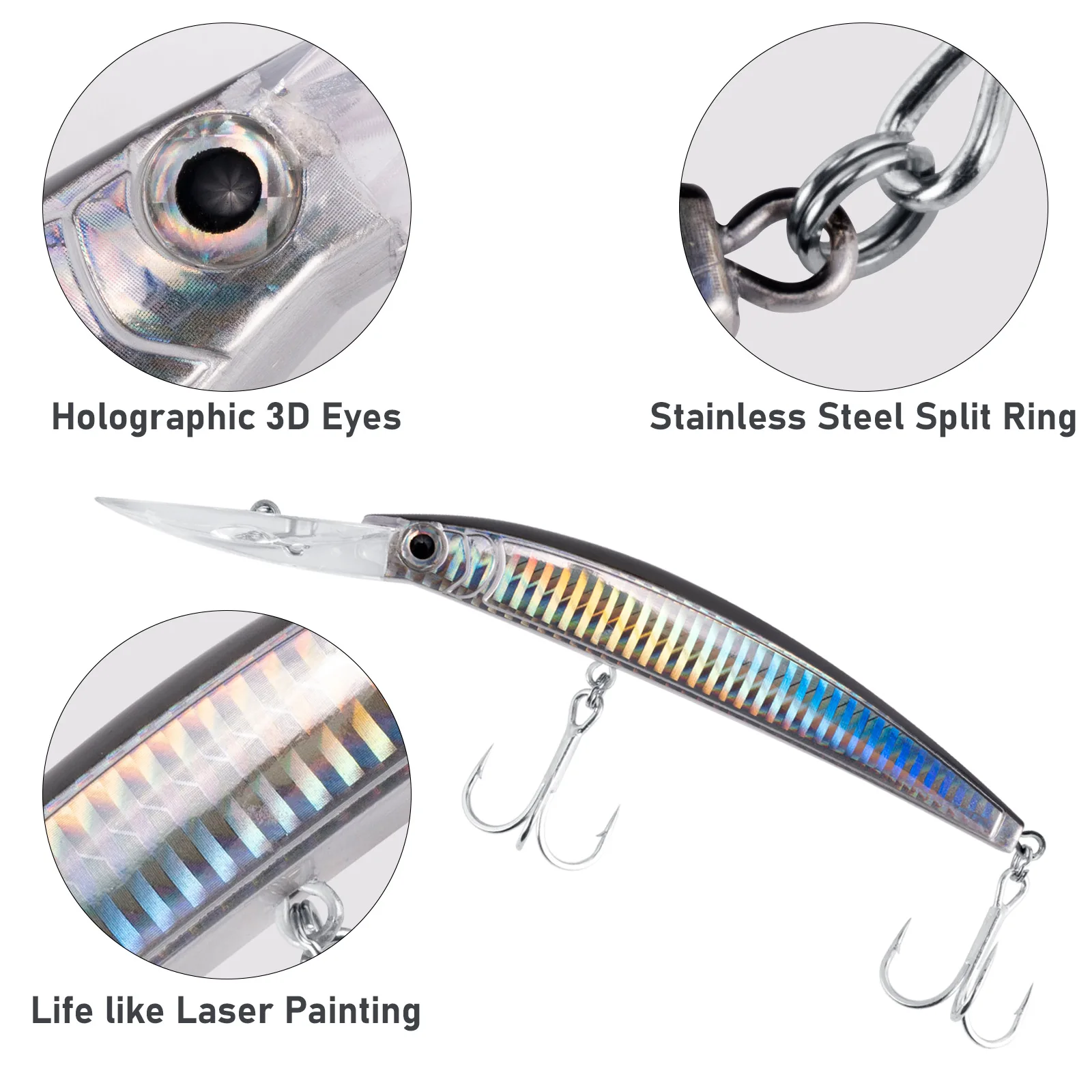 26.5g Minnow Fishing Lure Jerkbait Deep Diving Saltwater Hard Bait Trolling Lure Freshwater Fishing Plugs Mackerel Bluefish Bass image 4