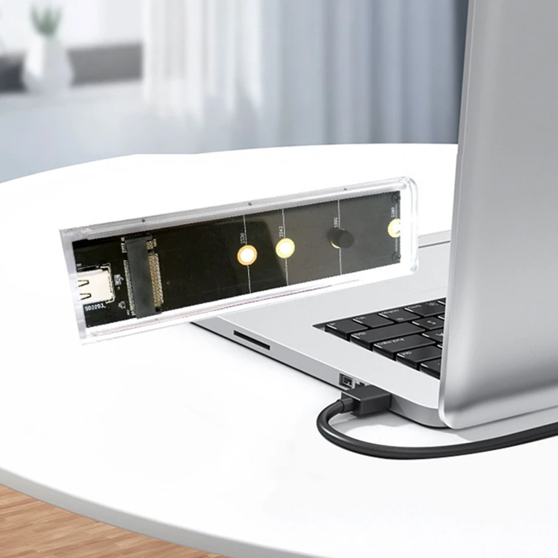 Unidad de estado sólido M.2, carcasa SSD NVME NGFF, protocolo Dual, luz RGB, carcasa SSD Nvme M2, compatible con UASP para ordenador portátil