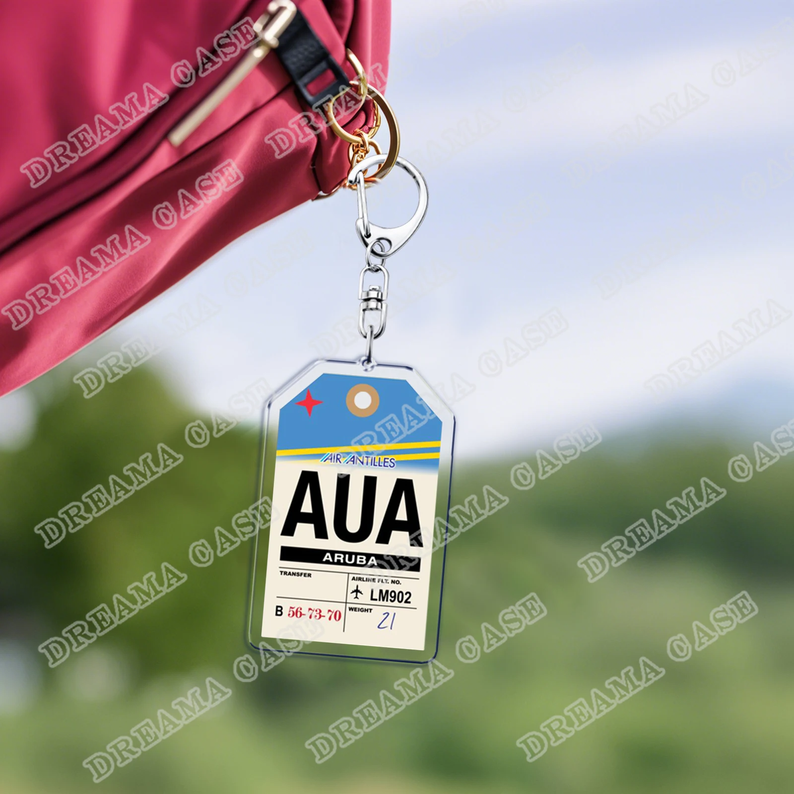 Plane Ticket Miami Keyrings for Accessories Bag Key Chain Ring Jewelry Fans Gifts Travel Country Label Keychain Llaveros