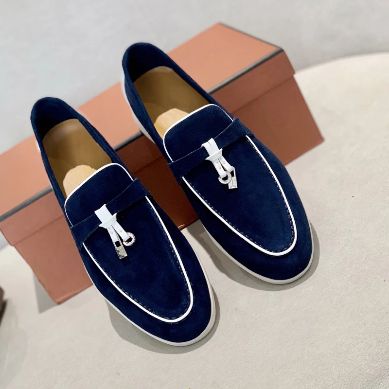 

Suede Leather Men's Loafers Spring and Autumn Casual Soft Sole Shoes Women's High Quality Cashmere Fashion Trends Flat Shoes