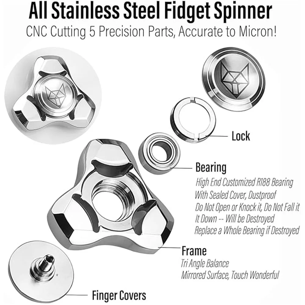 Fidget Silent Bearing Zinc Alloy Metal Ball Mute Stainless Steel Hand Spinner Edc Toys Finger Xmas Gift Gyro Relieve Stress Boy