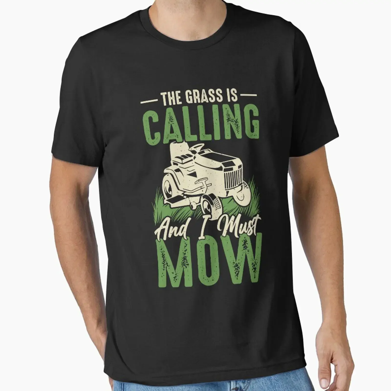 Grass Lawn Mower Quotes Yard Work Gardening The is calling designed and sold by MediT T Shirt vintage Washed Versatile