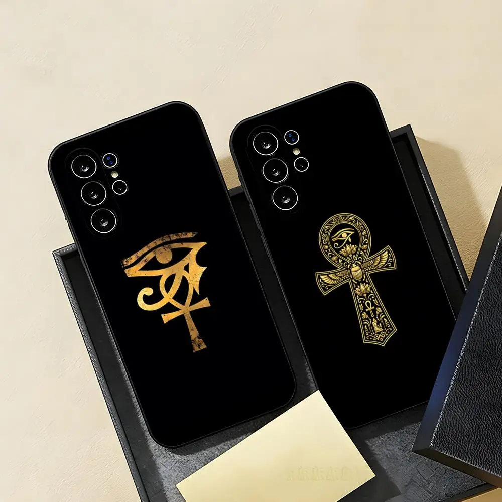Egypt Nefertiti Anubis Ankh Phone Case For Samsung A57 A37 A17 A56 A36 A26 A16 A25 A35 A55 A34 A24 A54 Black Soft Shell