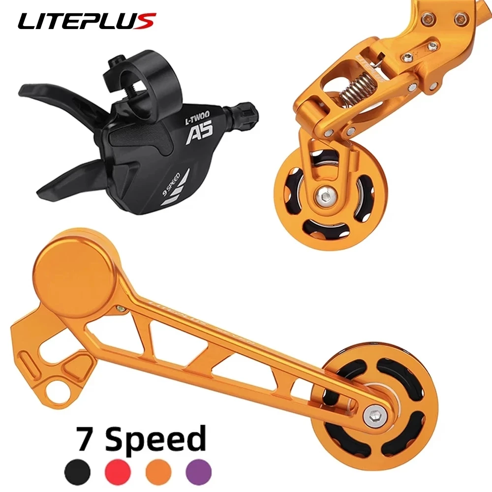 

Liteplus For Brompton Folding Bike Derailleur 7 Speed External CNC All-aluminum Alloy P/C Line Upgrade Rear Derailler Tensioner