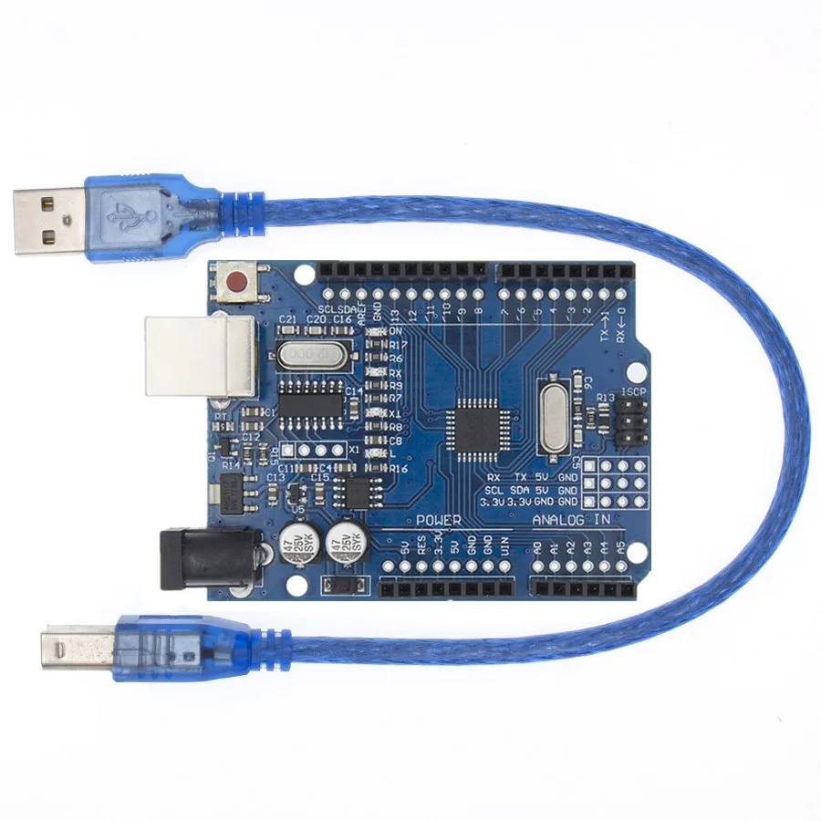 Development Board for UNO R3 R4 Minima WiFi ATMEGA328P CH340 / ATEGA16U2 Compatible For Arduino with Cable