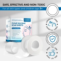 1/2 Roll Invisible Silicone Scar Sheets , 2.5cm X 150cm, Self-Adhesive Scar Cover Tape Reusable and Effective Skin Care Strips