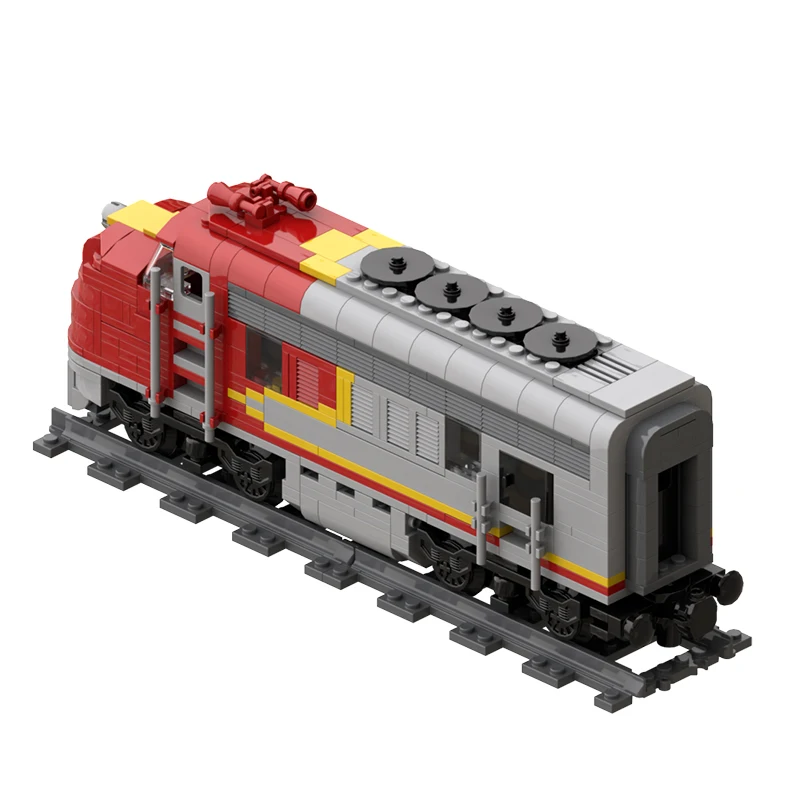 BuildMoc Santa Fe Super Chief Trains Building Blocks Set Heavy Duty Passenger Locomotive Railway Track Bricks Toys Children Gift