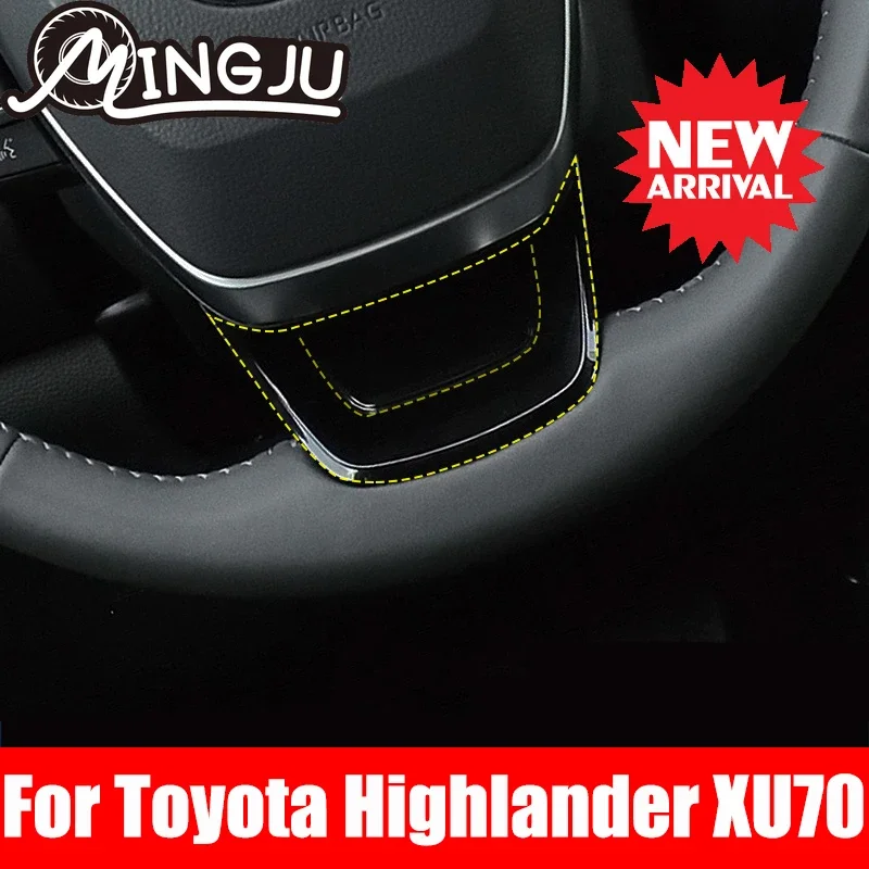 

Серебристый автомобильный Стайлинг из углеродного волокна, внутренняя крышка панели рулевого колеса, наклейка, отделка для Toyota Highlander Kluger XU70 2021 2022