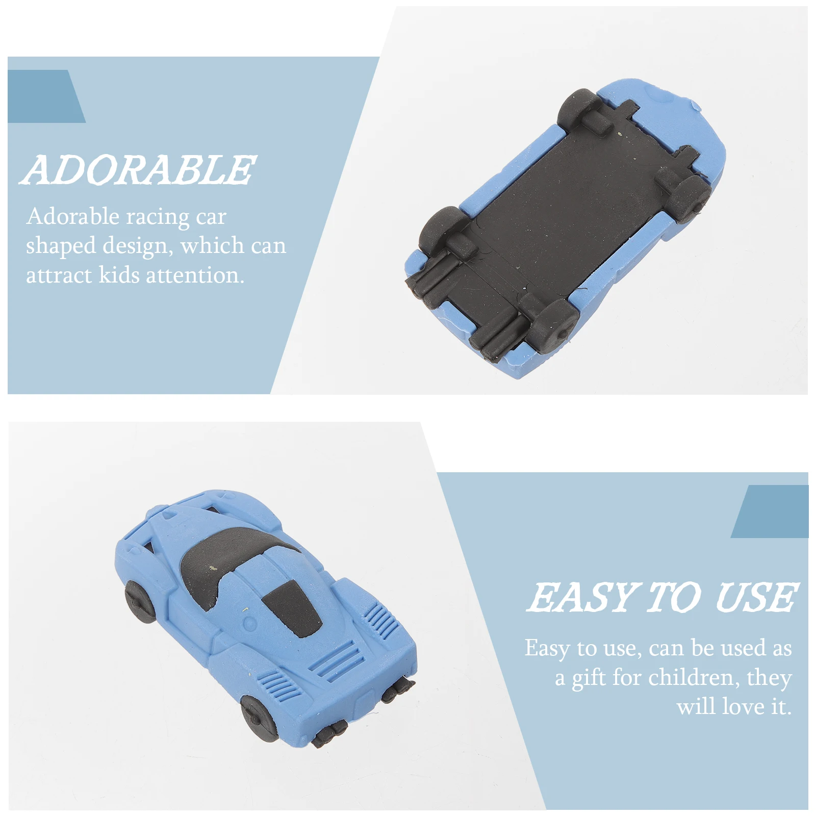 

20pcs Cartoon Racing Car Erasers Adorable Lovely Student School Supplies Children Stationery Rubber Pencil Writing