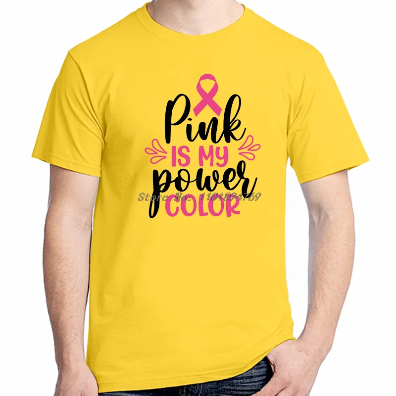 Pink In October We Wear Pink T-Shirt Breast Cancer Awareness Tees Tops Summer High Quality Cotton Short Sleeve T-Shirt