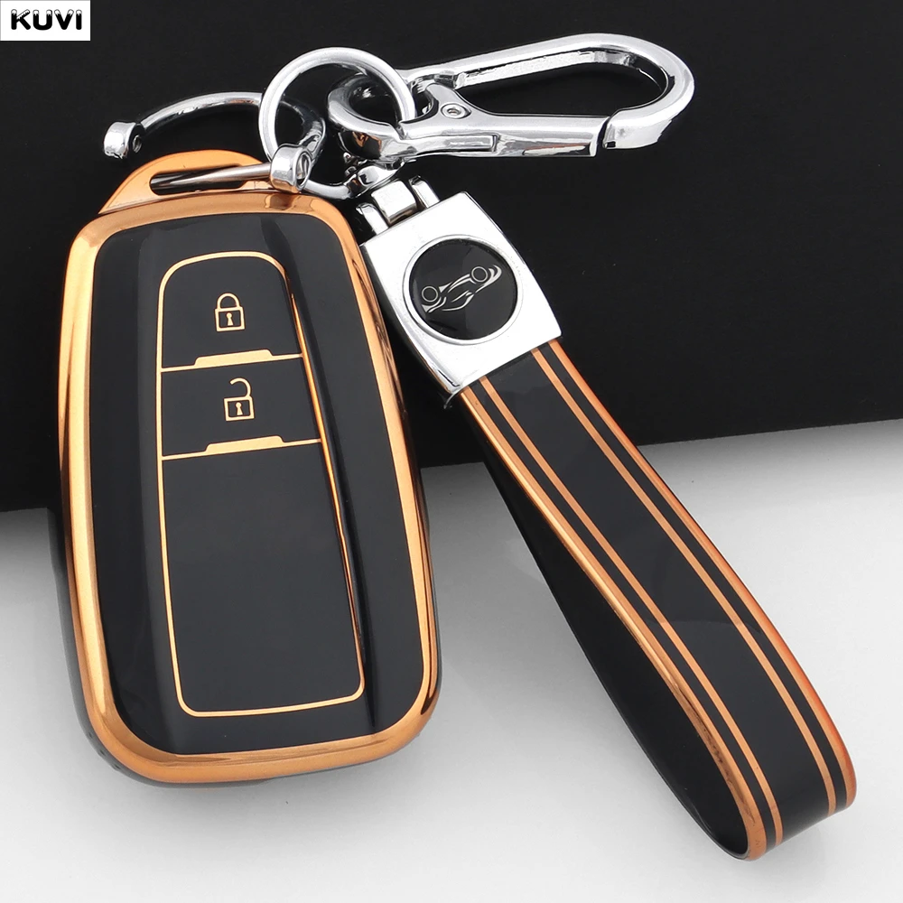 Neue TPU-Autoschlüsselhülle, vollständige Schutzhülle für Toyota Prius, Camry, Corolla, CHR, C-HR, RAV4, Land Cruiser, Prado, Schlüsselanhänger, Autozubehör
