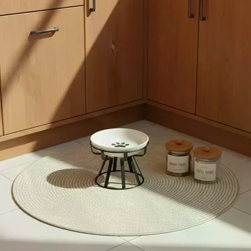 Ceramic Elevated Pet Food Water Bowl 1/2Pcs Raised Stand for Dogs Cats Digestive Health