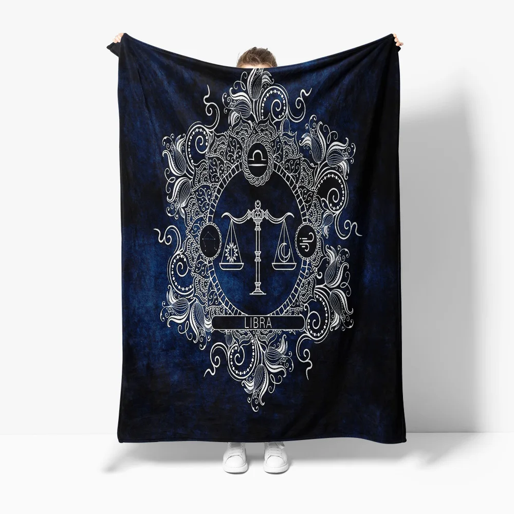 

Одеяло с весами весов, декоративное одеяло для дивана-кровати, темно-синее флисовое одеяло