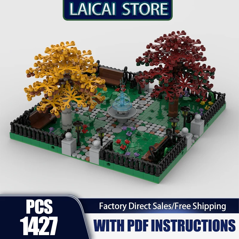 

Городская модель здания Moc, строительные кирпичи, модульная модель парка 2, технология, модульные блоки, подарки, рождественские игрушки, наборы «сделай сам», сборка