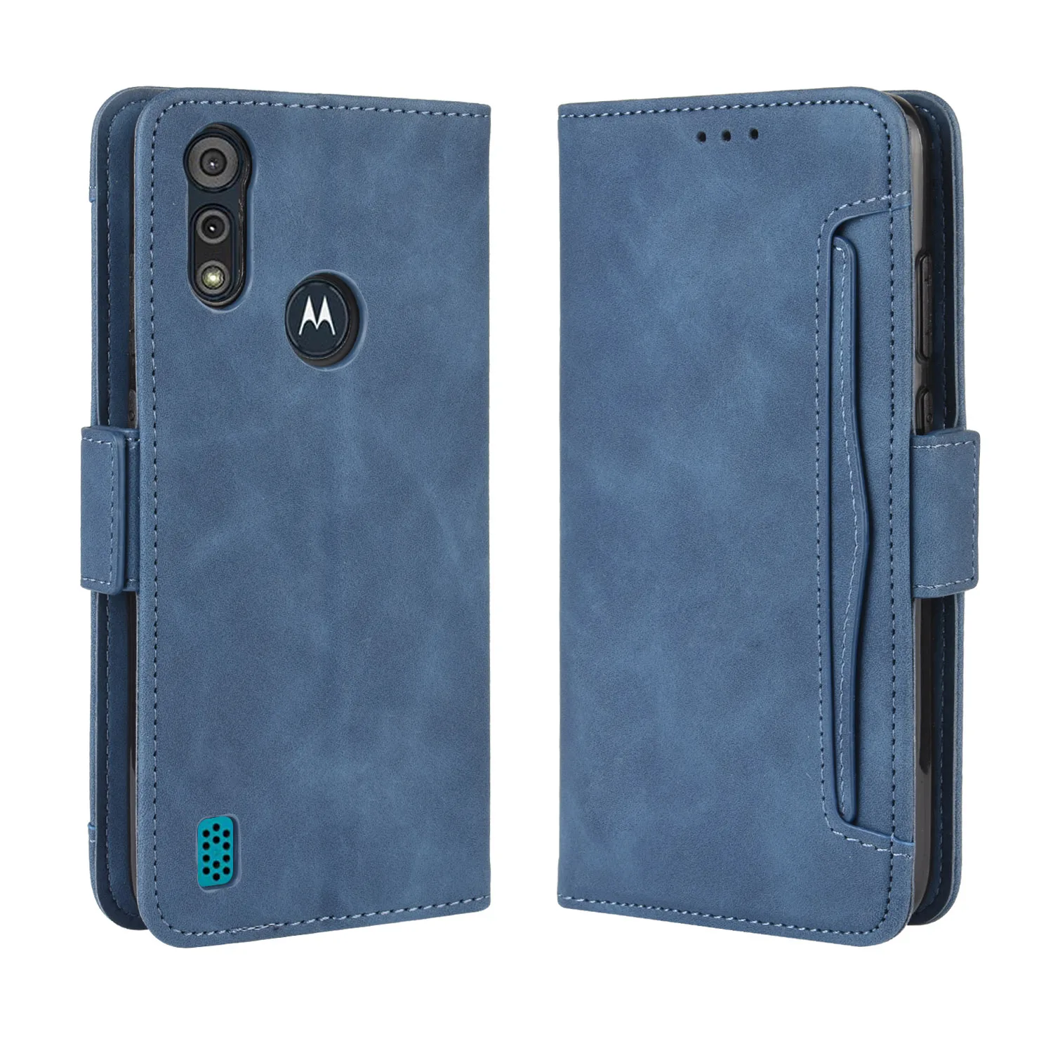 

Flip Leather Cover For Motorola Moto E6s 2020 XT2053 XT2053-2 Separate Type Magnetic skin Many Card Slot Wallet Shockproof Case