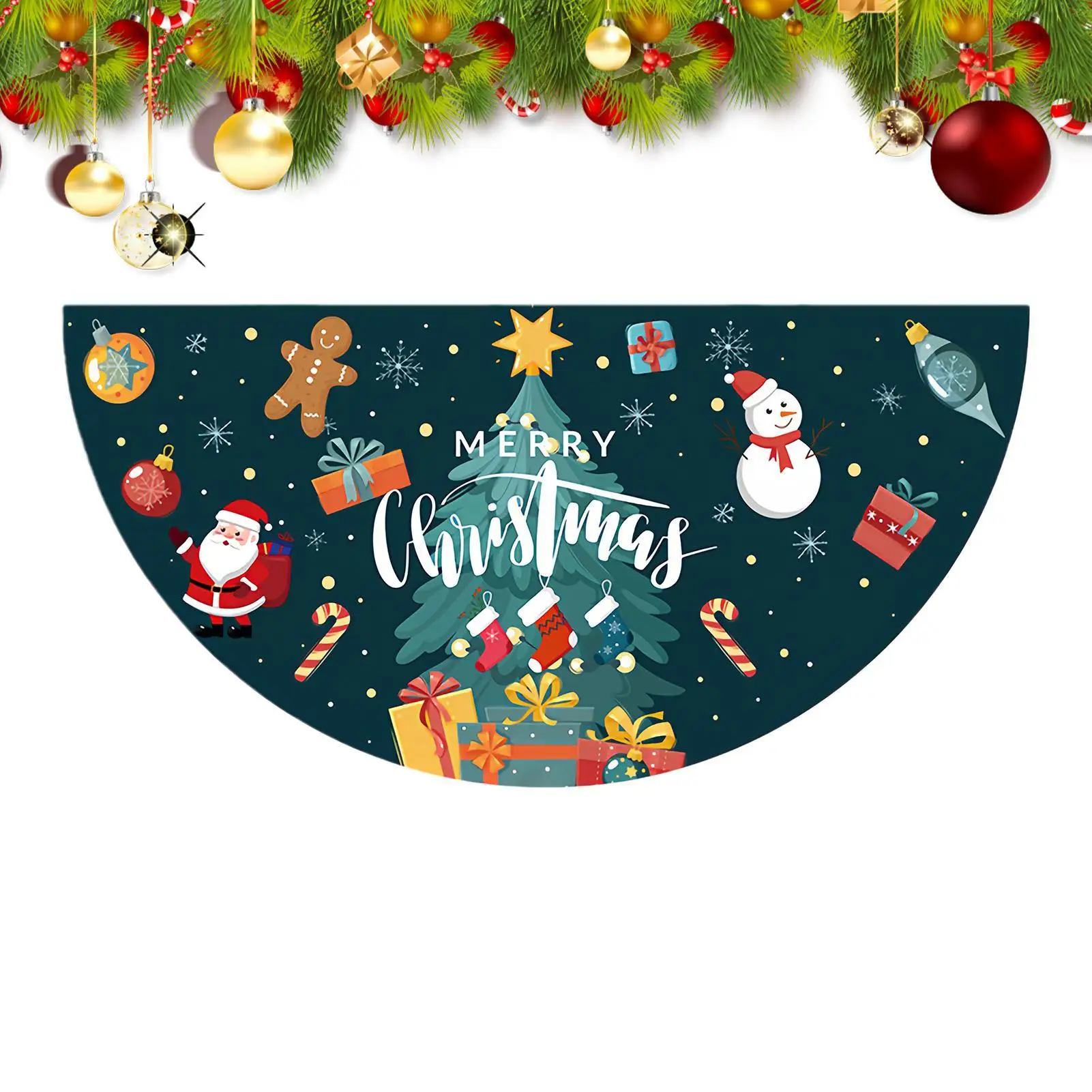 Christmas Banner Half Fan Shaped Seasonal Banner Decor Christmas Atmosphere Door Flag For Party Photo Classroom Gathering