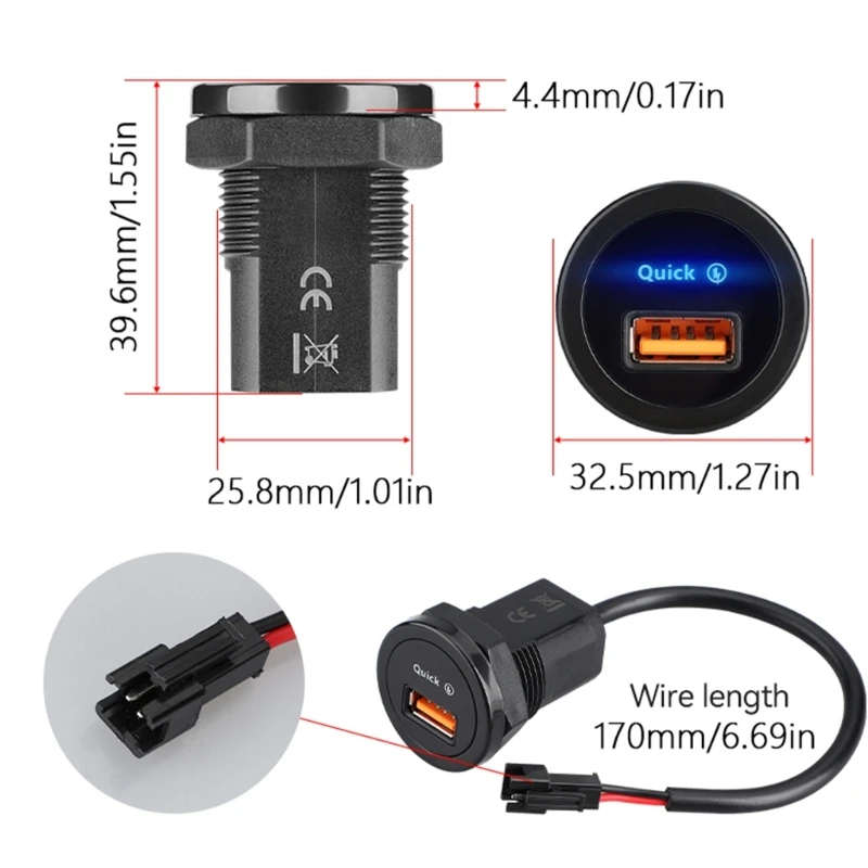 Multiple Device Car Charging with Quick Charging 18W USB for Smartphones Table Drop Shipping