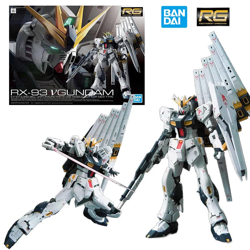 

Bandai RG 1/144 RX-93 V Gundam 14Cm Gundam Char's Counterattack Anime Original Action Figure Model Assemble Toy Gift Collection