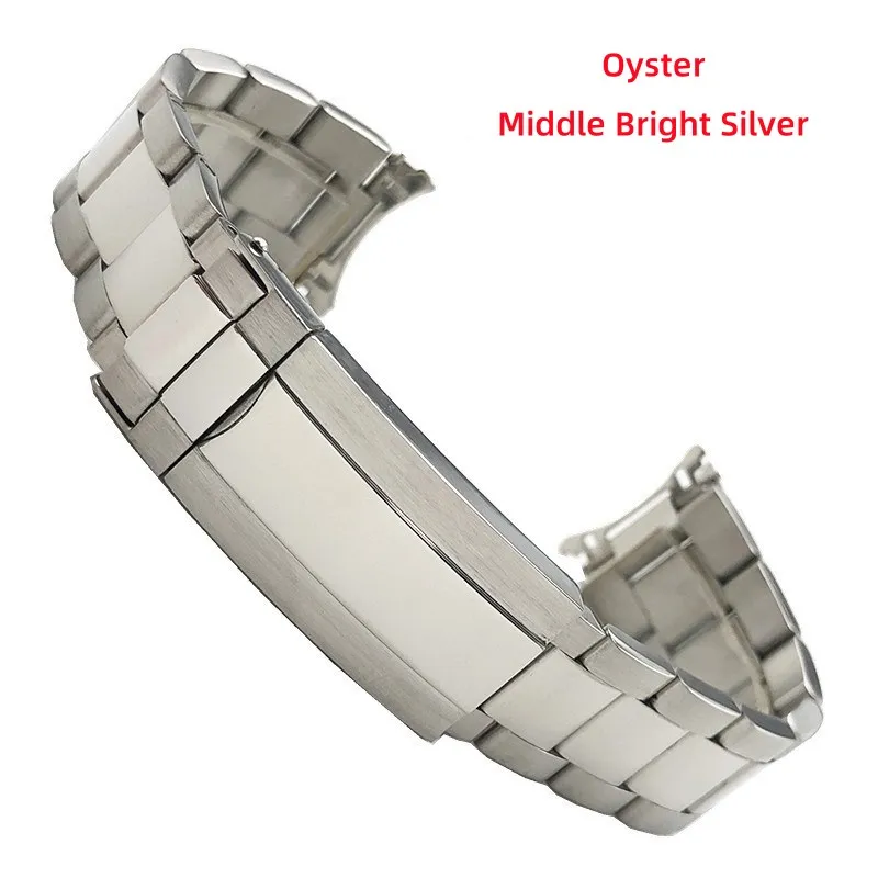 Srebrne Jubileuszowe Paski do Zegarków ze Stali Nierdzewnej Oyster z Zakrzywionymi Końcówkami, Śruba 19mm, Pasują do Sxns80 Snxs79 Snxs79k snxs77k Snxs73 SKX5
