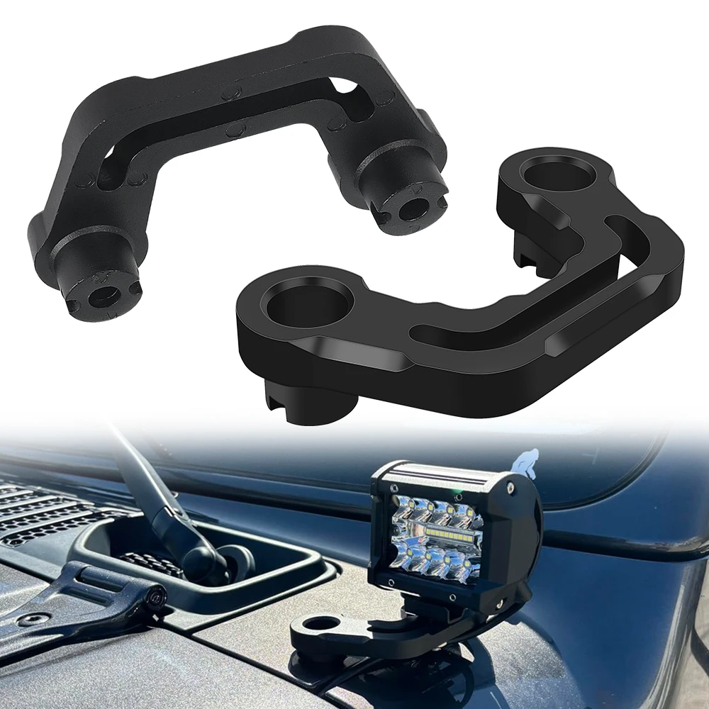

Крепление для внедорожных светодиодных противотуманных фар, совместимое с Jeep Wrangler JL/JLU&Gladiator 2018-2023, монтажные кронштейны для капота JT