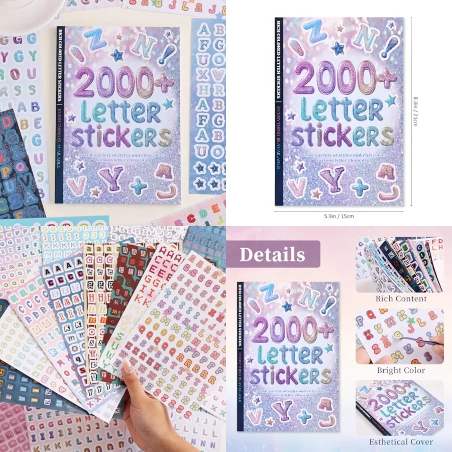 

2000+ Pcs Alphabet Sticker for Journaling Fun Colorful Craft Letter Stickers for Junk Journal Scrapbooking Supplies Ideal DIY D